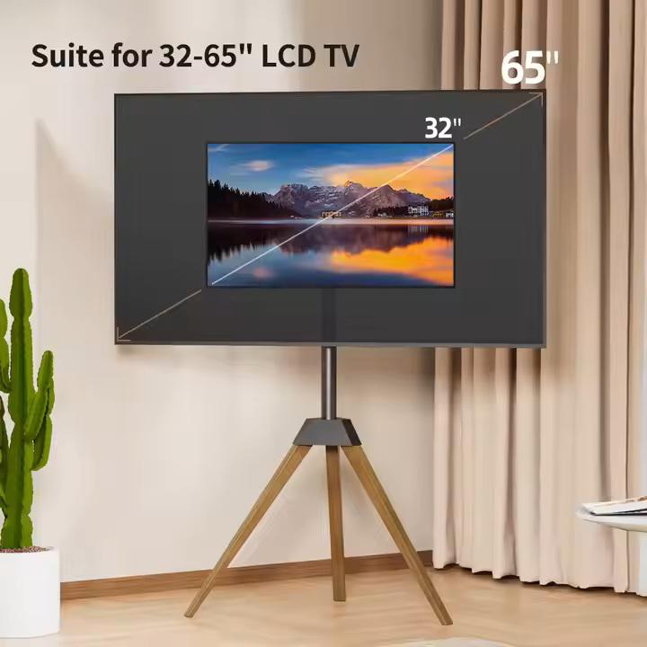 Chân đế TV đặt sàn bằng gỗ có thể điều chỉnh độ cao Chân đế TV nghệ thuật cho TV LED 32-65 inc, giá treo tivi khung tranh