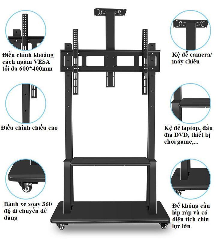 Giá treo tivi di động nhập khẩu TK100 cho tivi siêu lớn 60-100