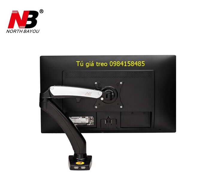 Giá đỡ màn hình máy tính nhập khẩu 1 tay F100 17-27 inch tích hợp 2 cổng USB